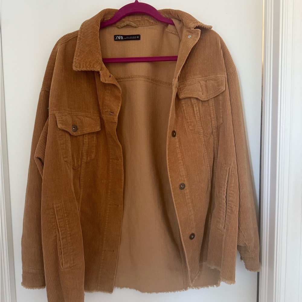 Zara Beige Corduroy Outerwear